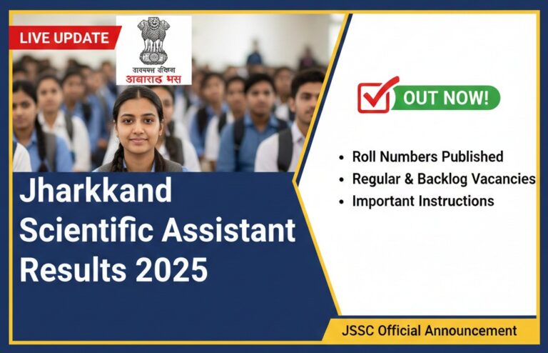Results of Jharkhand Scientific Assistant Competitive Examination-2025 Out