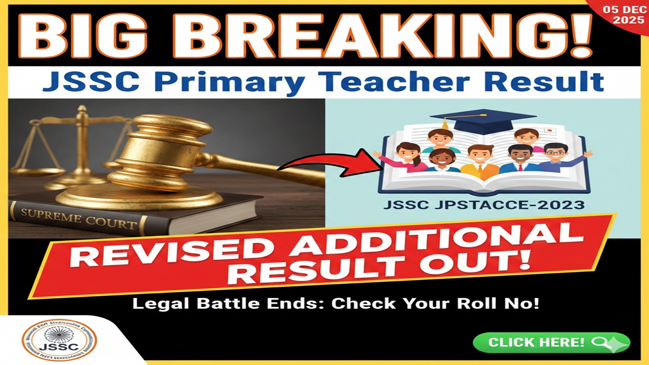 JSSC Primary Teacher Recruitment 2023 Revised Additional Result Out