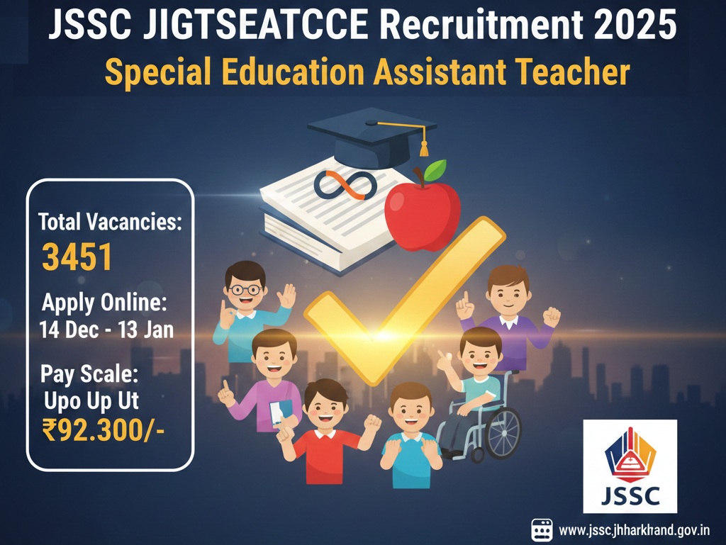JSSC Special Education Assistant Teacher Recruitment Online Form 2025