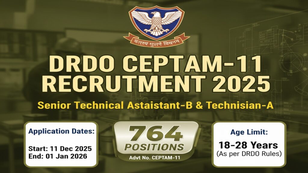 DRDO CEPTAM-11 Recruitment 2025