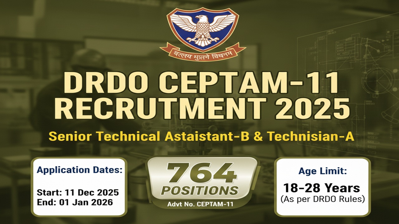 DRDO CEPTAM-11 Recruitment 2025