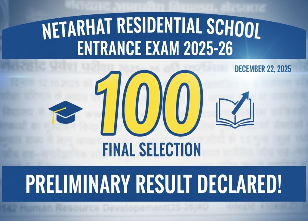 Netarhat Residential School Entrance Exam Result 2025-26 Declared