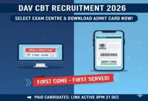 DAV CBT Recruitment 2026 Admit Card