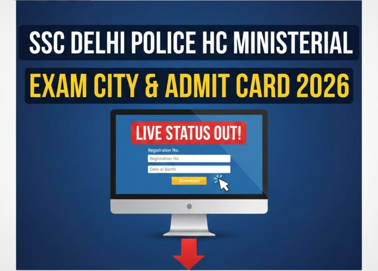SSC Delhi Police Head Constable (Ministerial) Exam 2026: Exam City Details Released