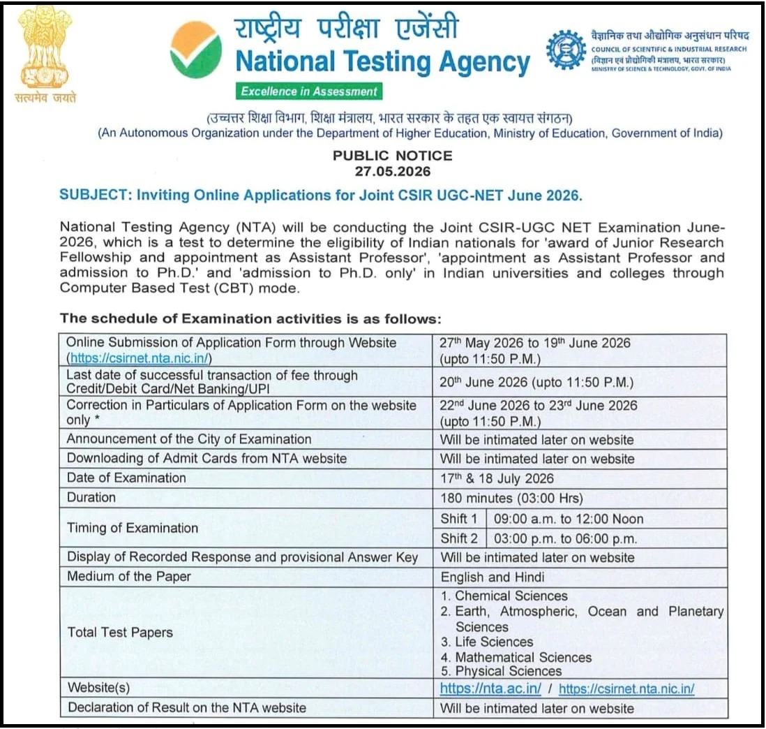 csir-ugc-net-june-2026-online-application-started